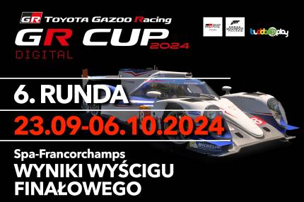 Wyniki wyścigu finałowego - 6. runda TOYOTA GR CUP DIGITAL -  23.09-06.10.2024 – Spa-Francorchamps – Toyota TS040 Hybrid